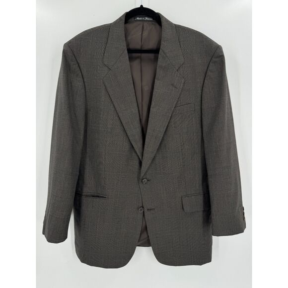 PIERRE BALMAIN Gray Brown 2 Button Blazer Size 42R - Picture 1 of 9